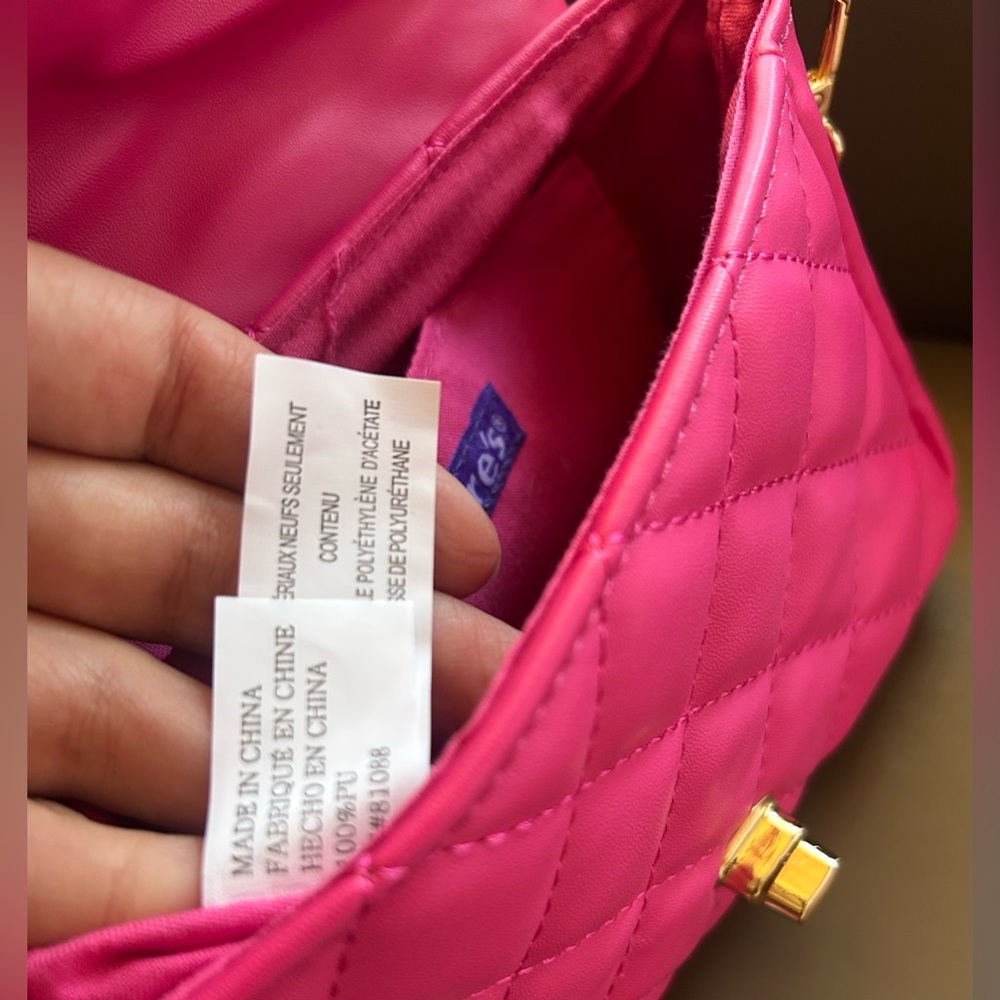 Hot Pink Quilted Crossbody Bag - Picture 15 of 16